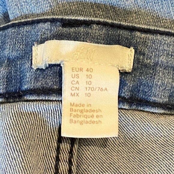 SKINNY Leg Jeans Whiskering Distressed Light Blue Size 10 - Picture 5 of 8
